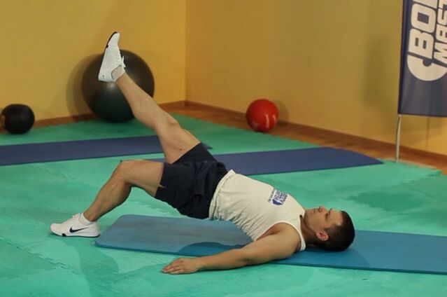 Gluteal bridge exercise to control potential in a man
